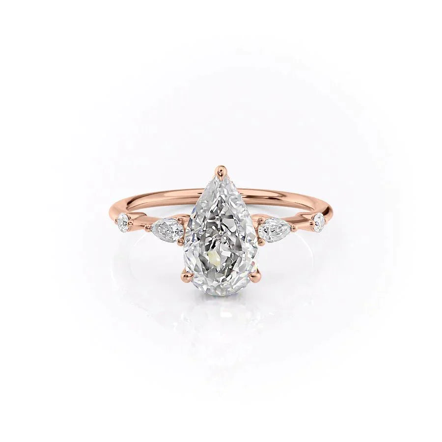 The Naomi Set With A 2 Carat Pear Lab Diamond