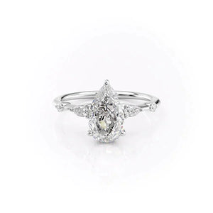 The Naomi Set With A 3 Carat Pear Lab Diamond