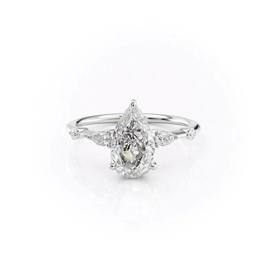 The Naomi Set With A 2.5 Carat Pear Lab Diamond
