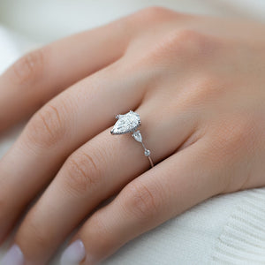 The Naomi Set With A 2 Carat Pear Lab Diamond