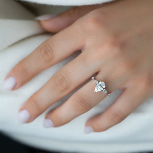 The Naomi Set With A 2 Carat Pear Lab Diamond