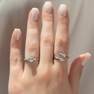 The Naomi Set With A 2 Carat Pear Lab Diamond
