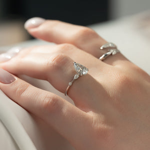 The Naomi Set With A 2 Carat Pear Lab Diamond