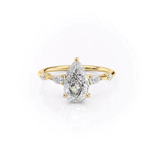 The Naomi Set With A 2 Carat Pear Lab Diamond