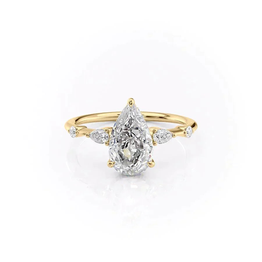 The Naomi Set With A 2 Carat Pear Lab Diamond