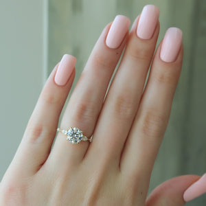 The Naomi Set With A 3 Carat Round Lab Diamond