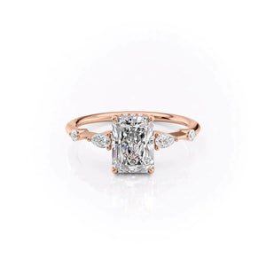 The Naomi Set With A 2 Carat Radiant Lab Diamond