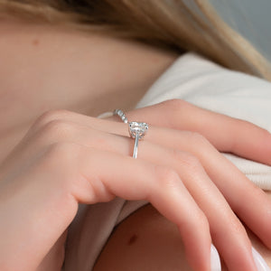 The Maia Set With A 3 Carat Cushion Lab Diamond
