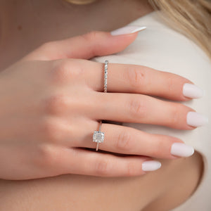 The Maia Set With A 3 Carat Cushion Lab Diamond