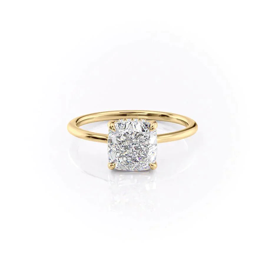 The Maia Set With A 3.5 Carat Cushion Moissanite
