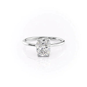 The Maia Set With A 4.5 Carat Elongated Cushion Moissanite