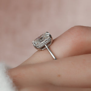 The Maia Set With A 3 Carat Elongated Cushion Lab Diamond