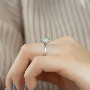The Maia Set With A 3 Carat Elongated Cushion Lab Diamond