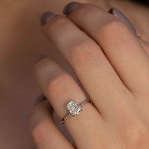 The Maia Set With A 3 Carat Elongated Cushion Lab Diamond