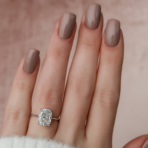 The Maia Set With A 3 Carat Elongated Cushion Lab Diamond