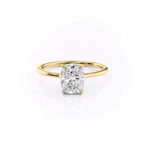 The Maia Set With A 2.5 Carat Elongated Cushion Lab Diamond