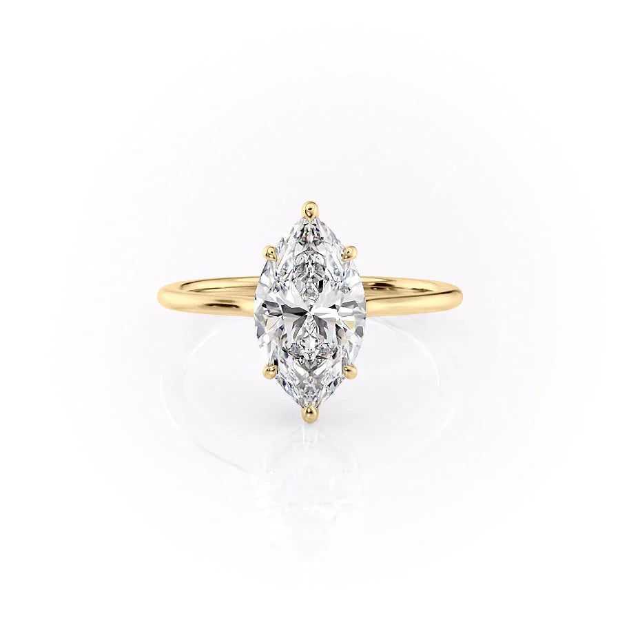 The Maia Set With A 2.5 Carat Marquise Moissanite