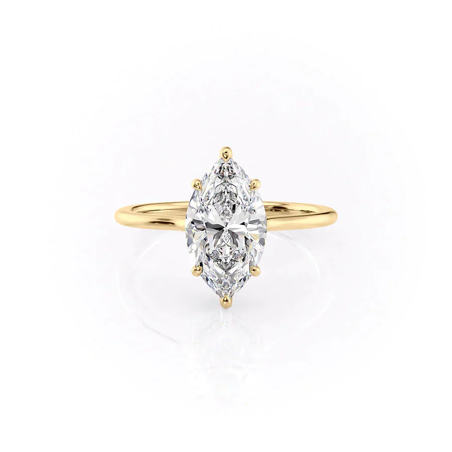 The Maia Set With A 3 Carat Marquise Lab Diamond