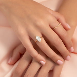 The Maia Set With A 1.5 Carat Marquise Lab Diamond