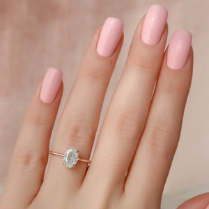 The Maia Set With A 2.5 Carat Oval Lab Diamond