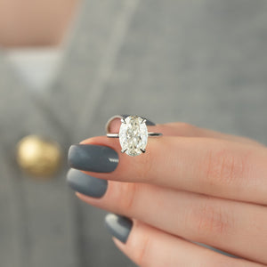The Maia Set With A 3 Carat Oval Moissanite