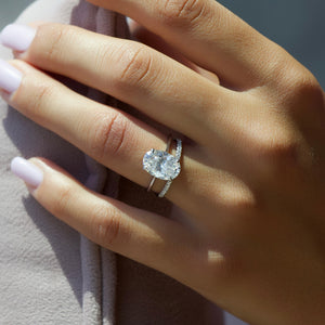 The Maia Set With A 3 Carat Oval Moissanite