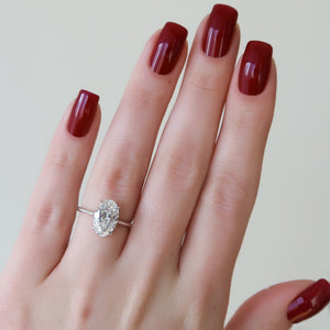The Maia Set With A 3 Carat Oval Moissanite