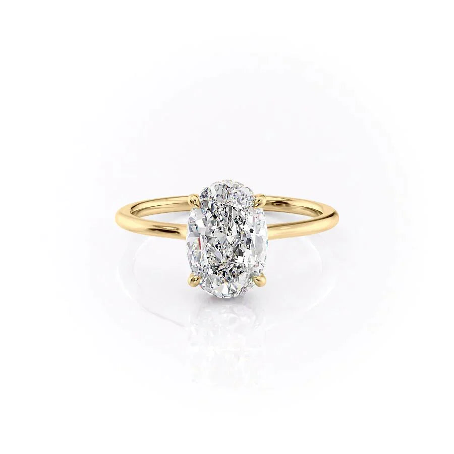 The Maia Set With A 1.5 Carat Oval Lab Diamond