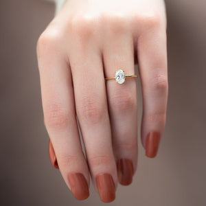 The Maia Set With A 1 Carat Oval Lab Diamond