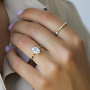 The Maia Set With A 1 Carat Oval Lab Diamond
