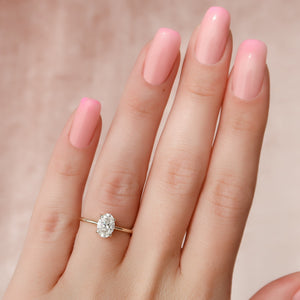 The Maia Set With A 1 Carat Oval Lab Diamond