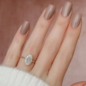 The Maia Set With A 1 Carat Oval Lab Diamond