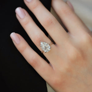The Maia Set With A 1.5 Carat Pear Lab Diamond