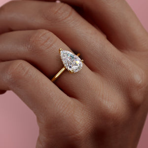 The Maia Set With A 3 Carat Pear Lab Diamond