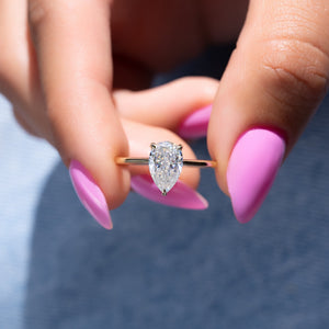 The Maia Set With A 3 Carat Pear Lab Diamond