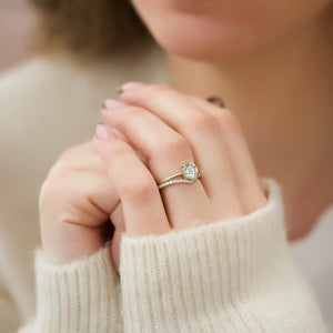 The Pave Maia Set With A 2.5 Carat Round Moissanite