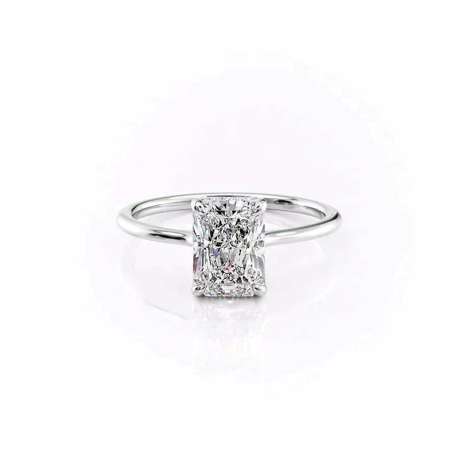 The Maia Set With A 2.5 Carat Radiant Lab Diamond
