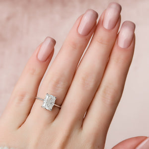 The Maia Set With A 3 Carat Radiant Lab Diamond