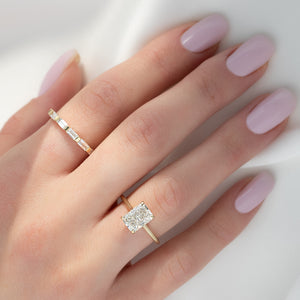 The Maia Set With A 3 Carat Radiant Lab Diamond
