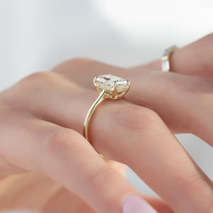 The Maia Set With A 3 Carat Radiant Lab Diamond