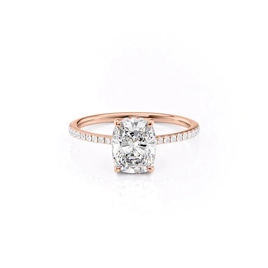 The Pave Maia Set With A 4.5 Carat Elongated Cushion Moissanite