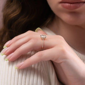 The Pave Maia Set With A Cushion Lab Diamond
