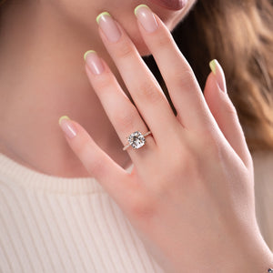 The Pave Maia Set With A 2 Carat Cushion Lab Diamond