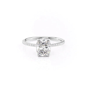 The Pave Maia Set With A 1 Carat Elongated Cushion Lab Diamond