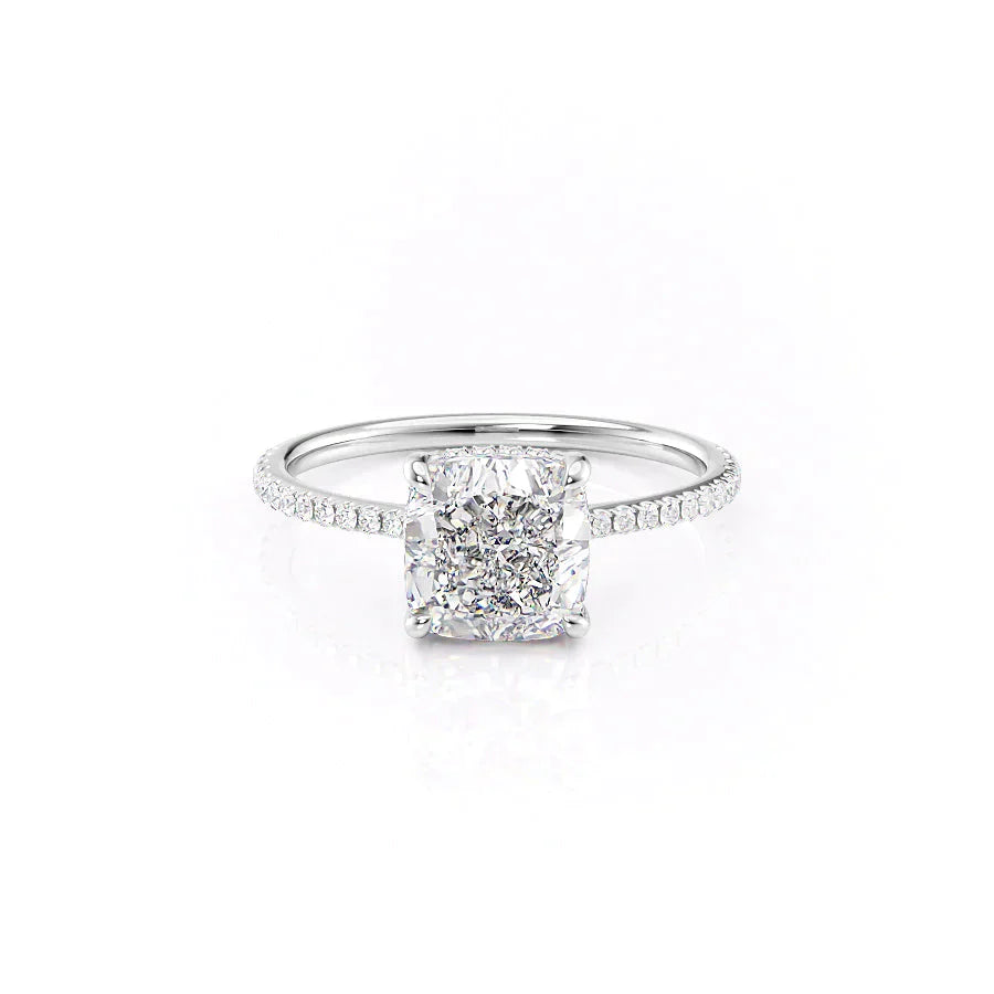 The Pave Maia Set With A 2.5 Carat Cushion Moissanite
