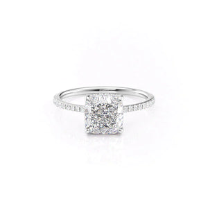 The Pave Maia Set With A 2.5 Carat Cushion Moissanite