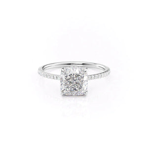 The Pave Maia Set With A 1 Carat Cushion Lab Diamond