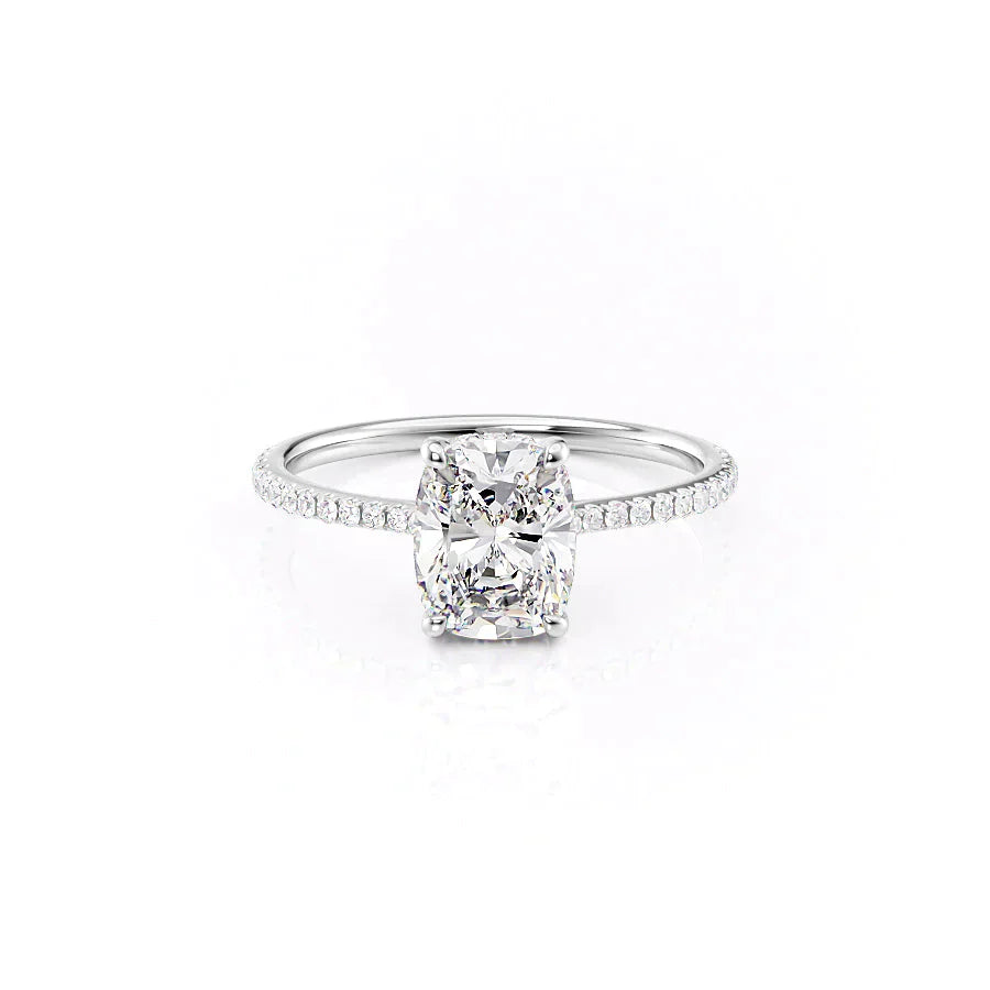 The Pave Maia Set With A 4.5 Carat Elongated Cushion Moissanite