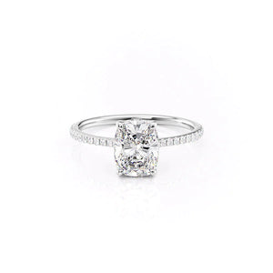 The Pave Maia Set With A 1 Carat Elongated Cushion Lab Diamond