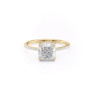 The Pave Maia Set With A 2.5 Carat Cushion Moissanite